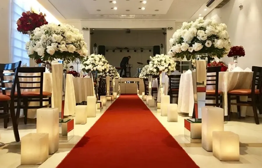 Decoração de casamento iluminada